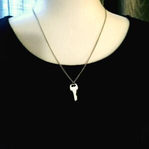Silver key necklace